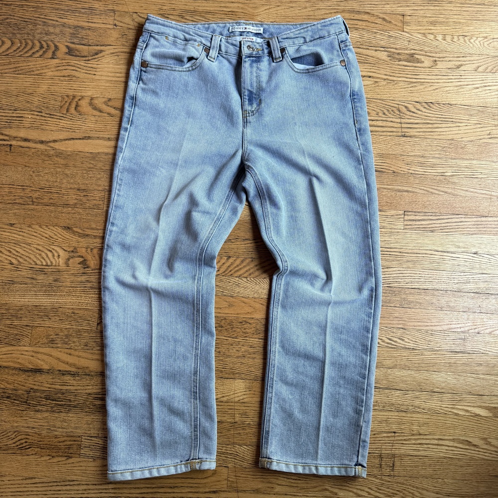 VTG Tommy Hilfiger Jeans Womens 10 Light Blue Hipster Straight Denim Y2K 2000s